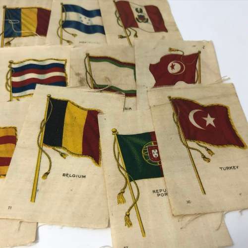 Lot of 35 Flags of all Nations silk cigarette cards