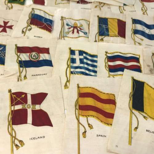 Lot of 35 Flags of all Nations silk cigarette cards
