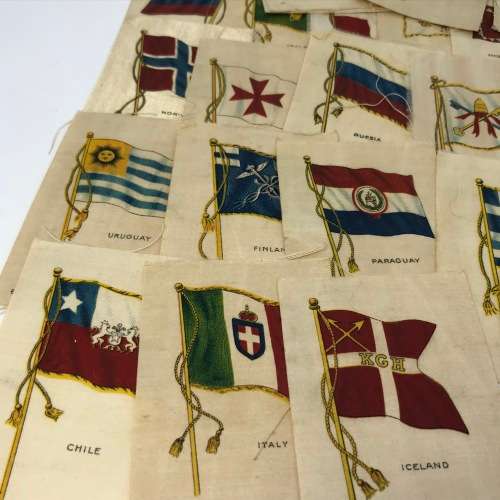 Lot of 35 Flags of all Nations silk cigarette cards