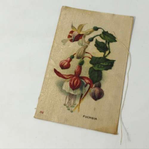 Lot of 9 silk cigarette cards - flowers, dog breeds, flags