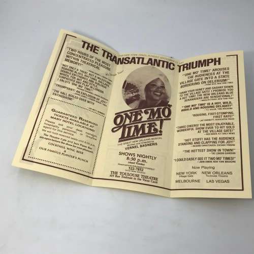 Pamphlet for One More Time show 1981 in New Orleans