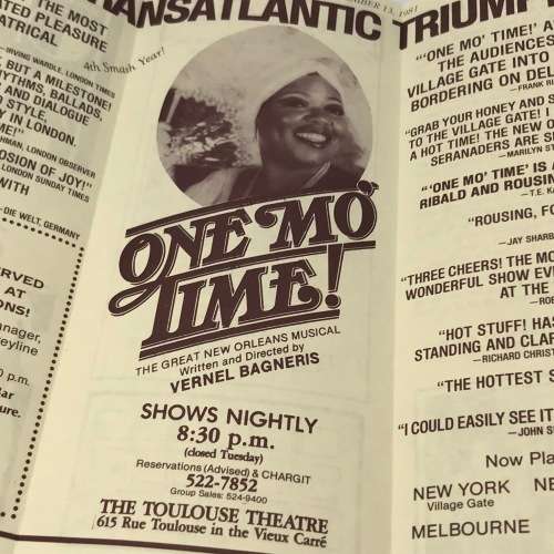 Pamphlet for One More Time show 1981 in New Orleans