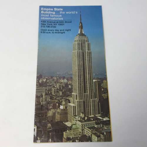 Vintage Empire State building pamphlet plus 2 x ticket stubs