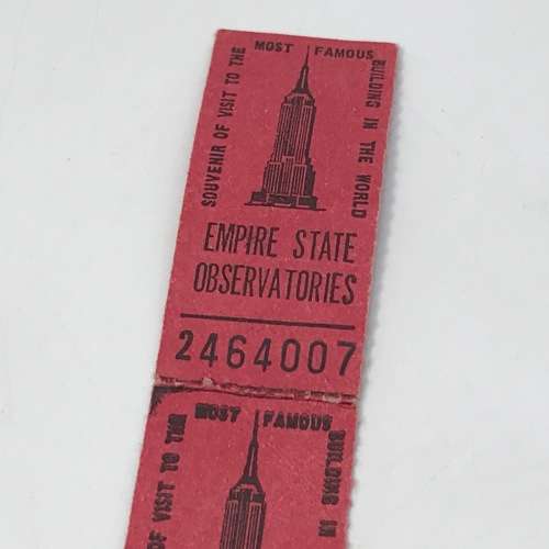Vintage Empire State building pamphlet plus 2 x ticket stubs