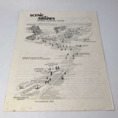 Vintage Scenic Airlines Grand Canyon pamphlets, booklets and certificate