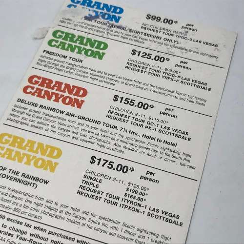 Vintage Scenic Airlines Grand Canyon pamphlets, booklets and certificate