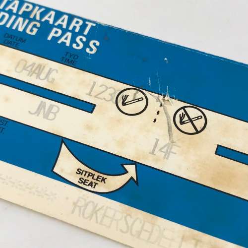 Two SAL boarding passes Johannesburg to New York SA3002 - vintage - seats in smoking secrtion