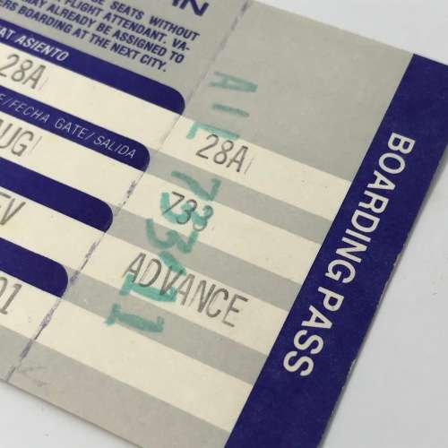 Pair of EASTERN Airways tickets with boarding passes attached - one to Las Vegas and one to Atlanta