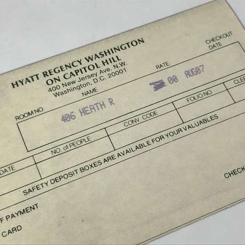 Hyatt Regency Washington vintage Hotel Passport