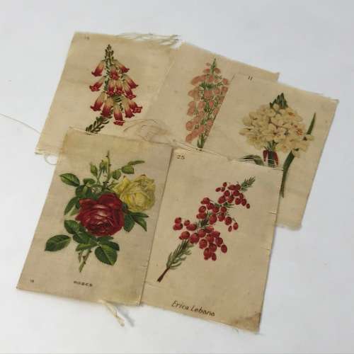 Lot of 17 Flower silk cigarette cards - vintage
