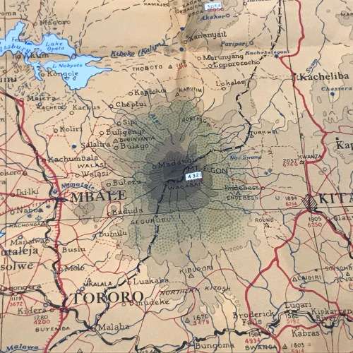 1957 Reprinted Map of Entebbe - reprinted from 1940`s wartime map - 80 x 62cm
