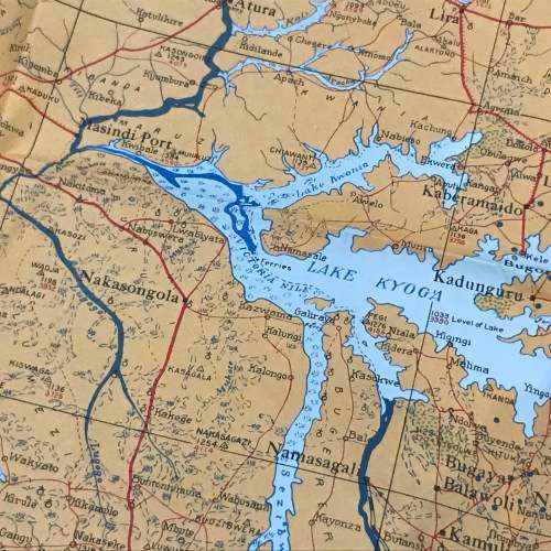 1957 Reprinted Map of Entebbe - reprinted from 1940`s wartime map - 80 x 62cm