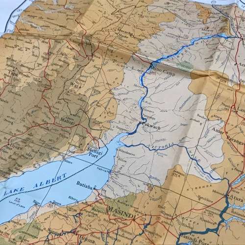 1957 Reprinted Map of Entebbe - reprinted from 1940`s wartime map - 80 x 62cm