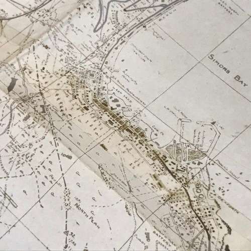 1958 Simonstown area map scale 1:18000 - 56 x 62cm
