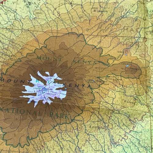 Vintage map of Nyeri Kenya - reprinted by War Office 1955 - East Africa 1:250000 - 80 x 68cm