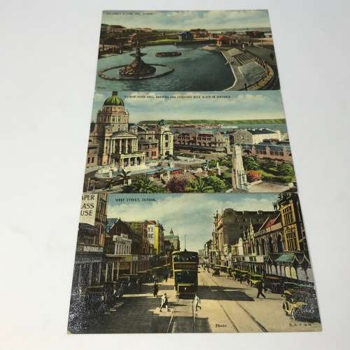 Lot of 12 textured painting post cards of Durban - all unused early 1900`s - top quality