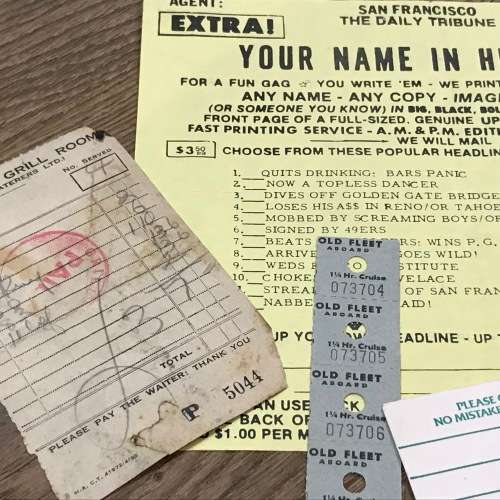 Scrapbook and loose pamphlets of vintage tour to the USA