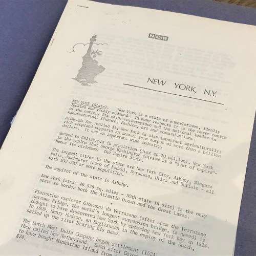 Scrapbook and loose pamphlets of vintage tour to the USA