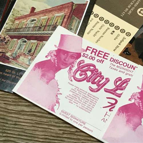 Scrapbook and loose pamphlets of vintage tour to the USA