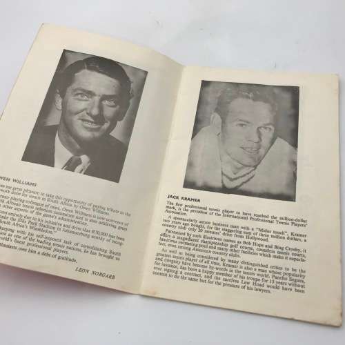 Vintage Tennis Championship booklet signed by Rod Laver, Frank Sedgman, Andres Gimeno, Earl Buchholz