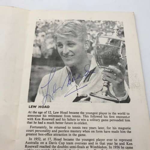 Vintage Tennis Championship booklet signed by Rod Laver, Frank Sedgman, Andres Gimeno, Earl Buchholz