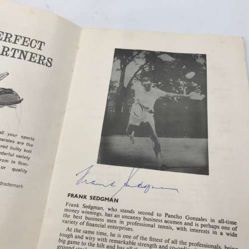 Vintage Tennis Championship booklet signed by Rod Laver, Frank Sedgman, Andres Gimeno, Earl Buchholz