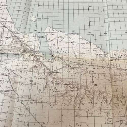 WW2 1941 War Map of AIN EL-GAZALA Libyan grid - 59,5 x 49cm
