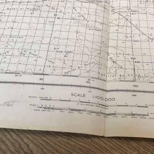WW2 1941 War Map of AIN EL-GAZALA Libyan grid - 59,5 x 49cm