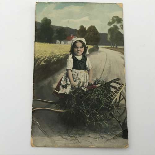 1907 Colorized Post card posted from Rhymney, Wales to Dowlais, Wales with picture of little girl