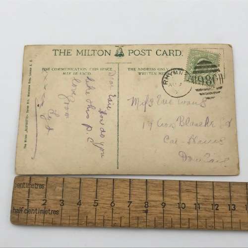 1907 Colorized Post card posted from Rhymney, Wales to Dowlais, Wales with picture of little girl
