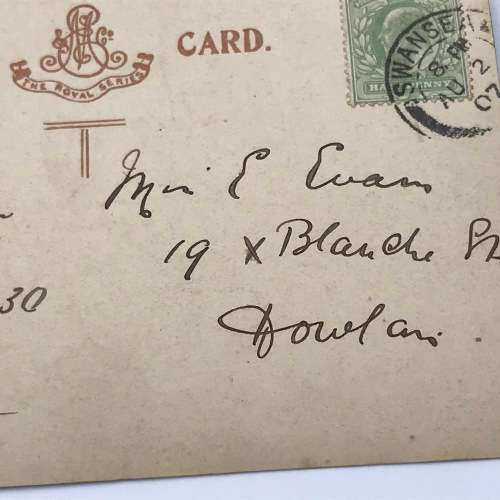 1907 Post Card from Swansea, Wales with picture of St. Helens Rd with tram - colorized
