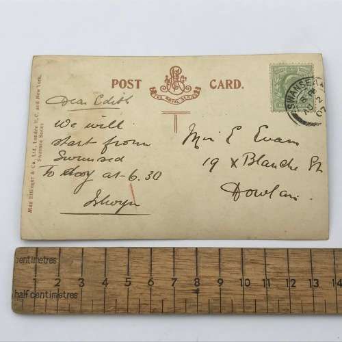 1907 Post Card from Swansea, Wales with picture of St. Helens Rd with tram - colorized