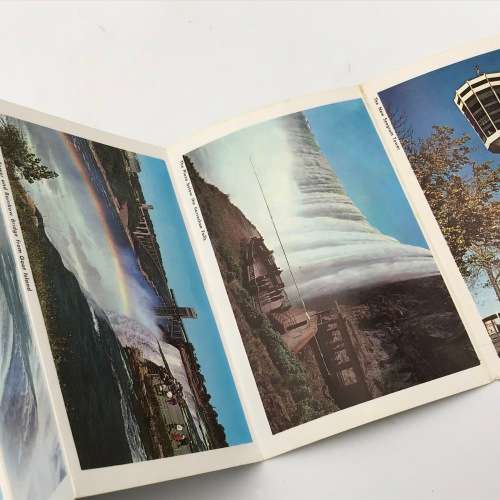 Views of Niagara falls fold out post card with 4 Canada 1 pence stamps cancelled 1964 Niagara Falls