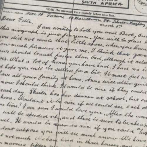 1944 WW2 Airgraph letter sent to Pelgrims Rest