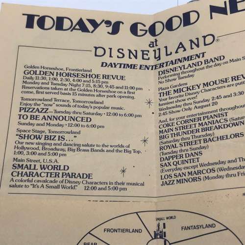 1981 Disneyland program for August 14-20