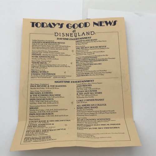 1981 Disneyland program for August 14-20