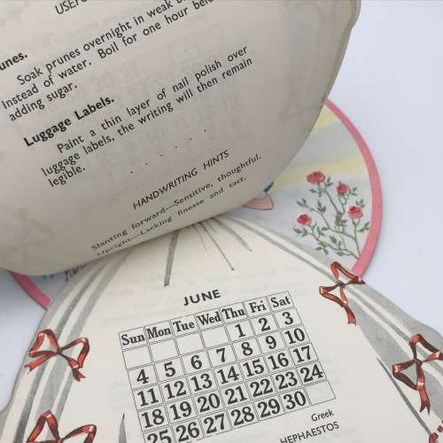 Vintage 1961 Calendar sold in Ad of the Blind