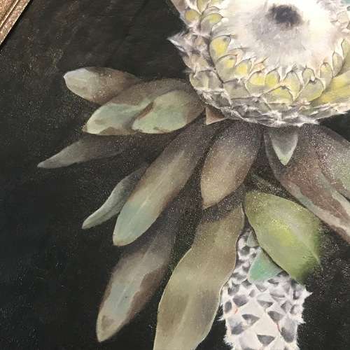 Eve Milne still life proteas oil painting - frame 55 x 74cm and painting 44,5 x 63cm