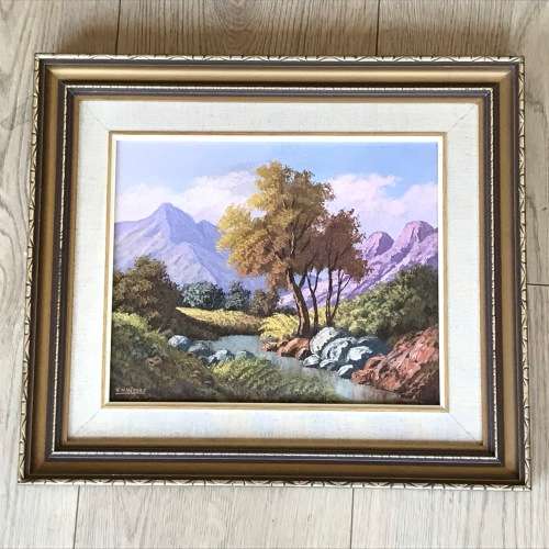 Victor N Visser oil painting landscape - frame 43 x 38,5cm and painting 29 x 23,5cm