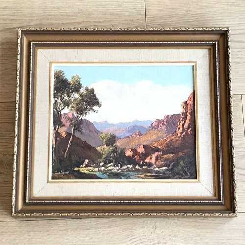 Original Tinus de Jongh landscape oil painting - frame 43 x 38 and painting 28,5 x 23,5cm