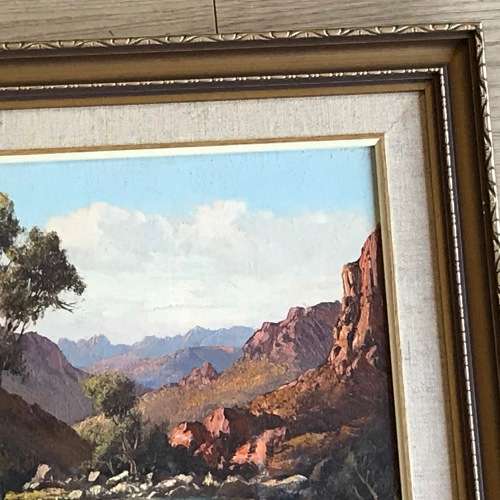 Original Tinus de Jongh landscape oil painting - frame 43 x 38 and painting 28,5 x 23,5cm