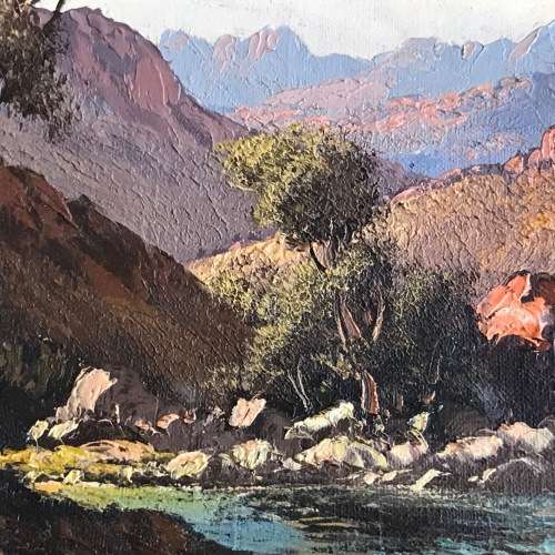 Original Tinus de Jongh landscape oil painting - frame 43 x 38 and painting 28,5 x 23,5cm