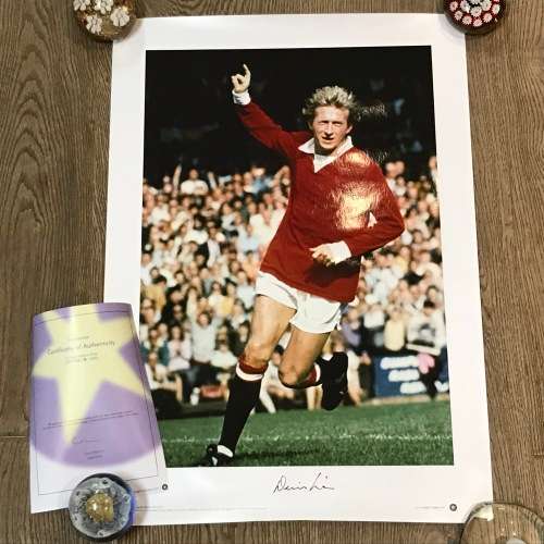 Denis Law Manchester United striker football legend signed poster - print #4 of 500