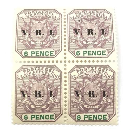 ZAR 1900 unmounted SACC 238 - block of 4 - 6 Pence stamps