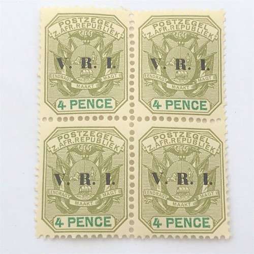 ZAR 1900 unmounted SACC 237 - block of four - 4 Pence stamps