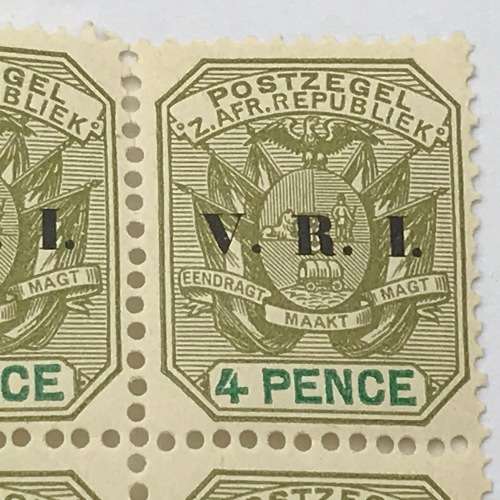 ZAR 1900 unmounted SACC 237 - block of four - 4 Pence stamps