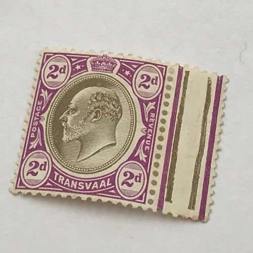Transvaal - 2d - unmounted mint SACC 268 stamp - gutter margin