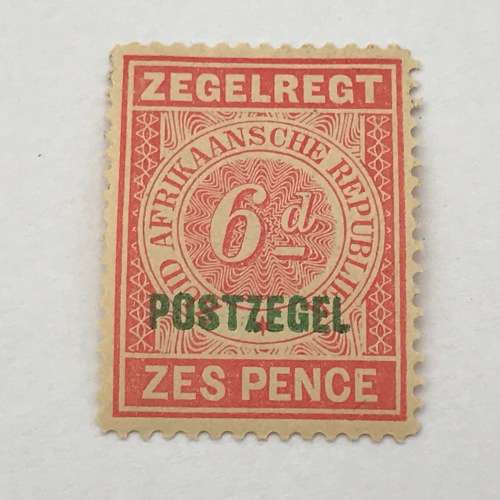 ZAR Transvaal 1895 - Fiscal stamp Postzegel 6d bright rose U.M selection of 20 stamps (SACC 221)