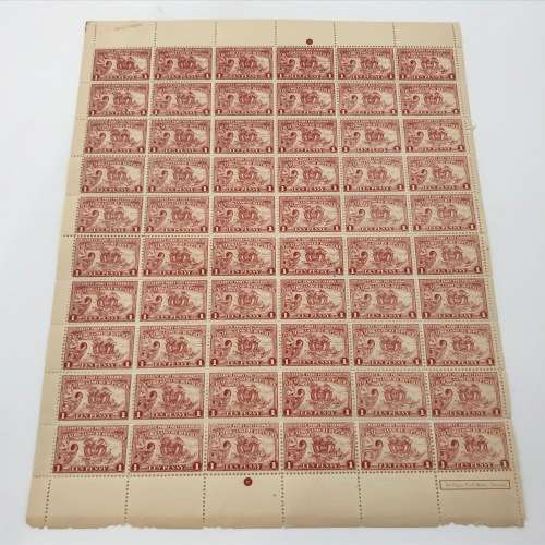 ZAR SACC 222 Full page with 60 stamps with 9/3 cracked plate
