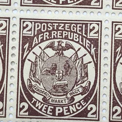 ZAR Transvaal SACC 180 block of 25 unmounted mint stamps